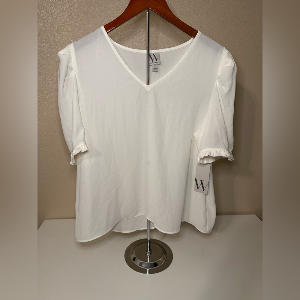 Worthington Cream V-Neck Blouse